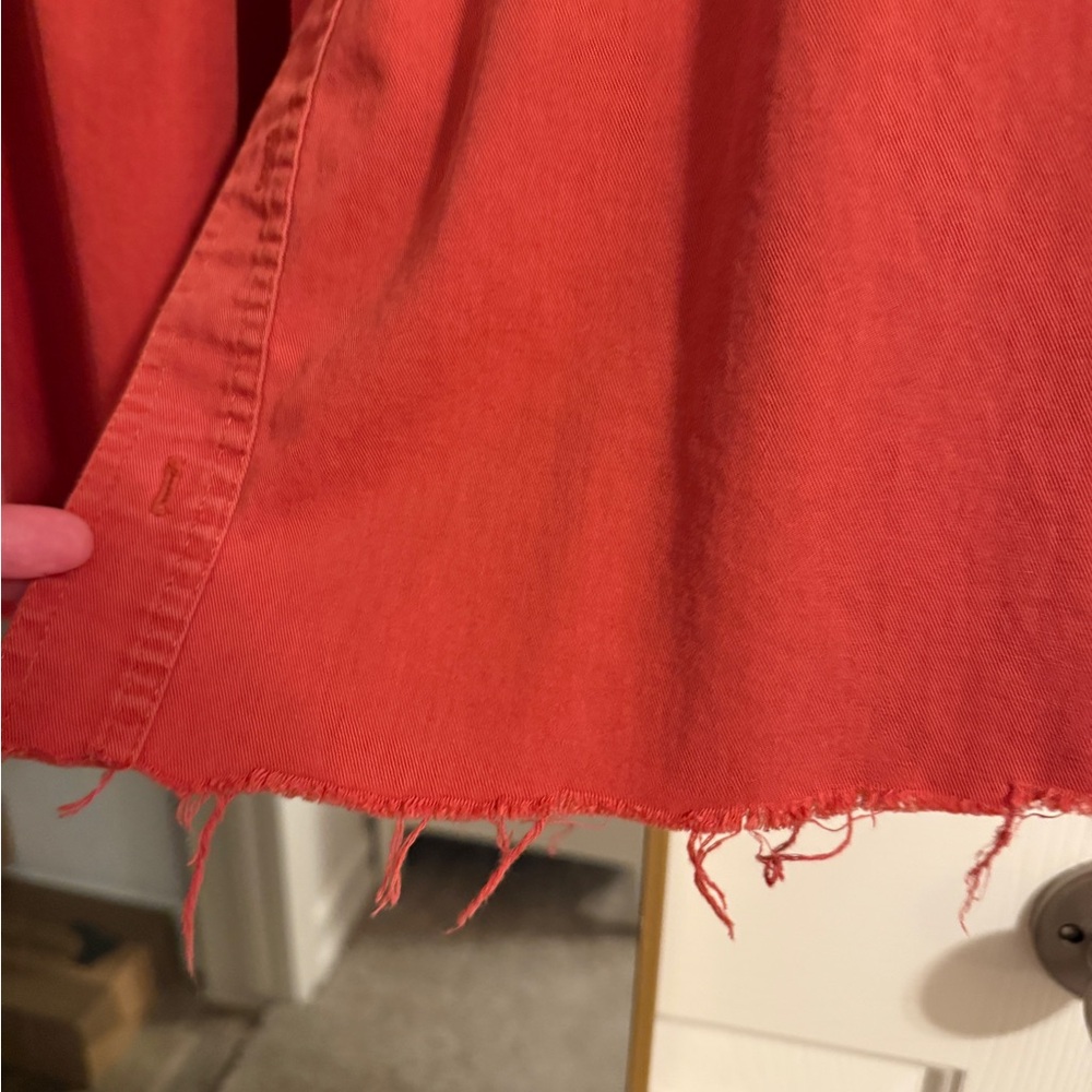 Red Orange Button-Up Shirt - Picture 3 of 4